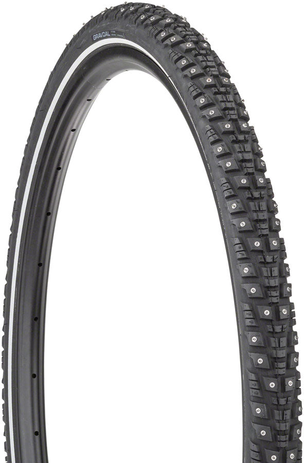 45NRTH Gravdal Tire - 650b x 38 Tubeless Folding BLK 60 TPI 240 Concave Carbide Studs