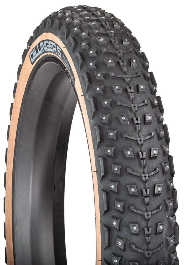 45NRTH Dillinger 5 Tire - 26 x 4.6 Tubeless Folding Tan 60 TPI 258 Concave Carbide Aluminum Studs