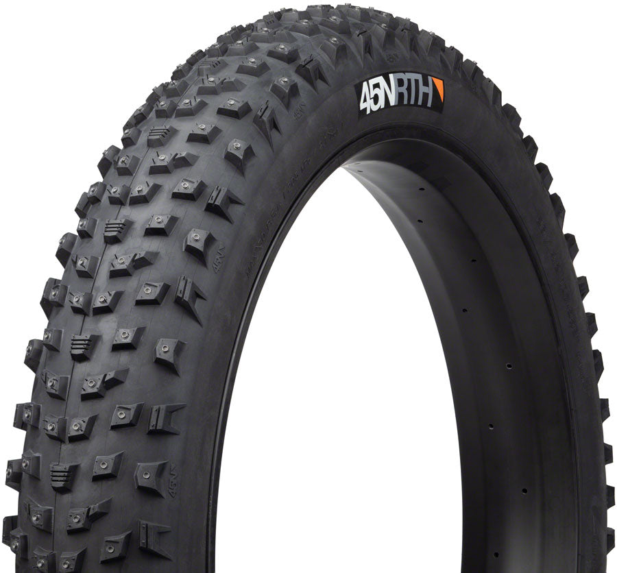 45NRTH Wrathlorde Tire - 26 x 4.2 Tubeless Folding BLK 120 TPI 300 XL Concave Carbide Aluminum Studs