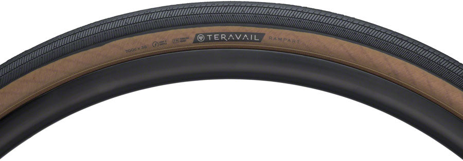 Teravail Rampart Tire - 700 x 38 Tubeless Folding Tan Light and Supple