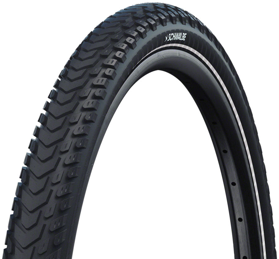 Schwalbe Marathon Mondial Tire - 700 x 42 Clincher Wire BLK/Reflective Performance Line RaceGuard Double Defense Addix