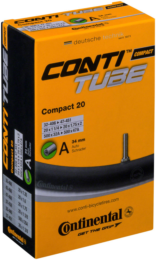 Continental Standard Tube - 20 x 1-1/4 - 1-3/4 34mm Schrader Valve