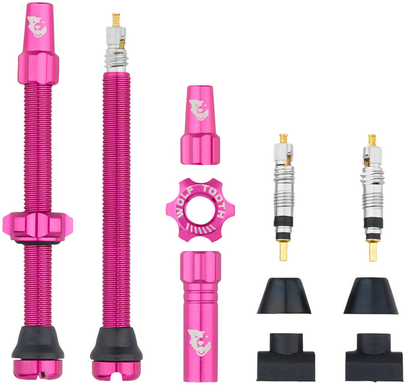 Wolf Tooth Tubeless Valve Stem Kit - 60 mm Pink