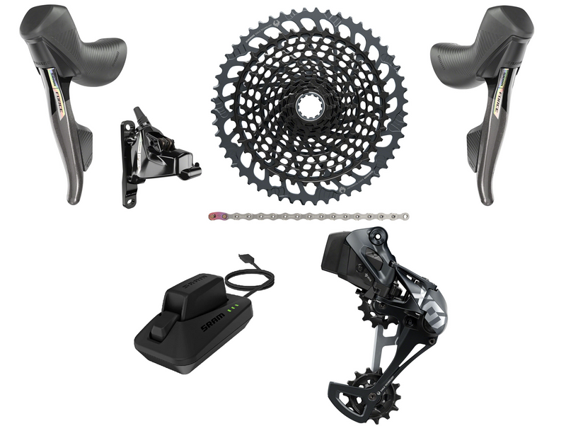 SRAM Force D2 X01 AXS Mullet Groupset - Force eTap HRD D2 Shifters, X01 AXS Rear Derailleur, Battery/Charger, Chain & Cassette