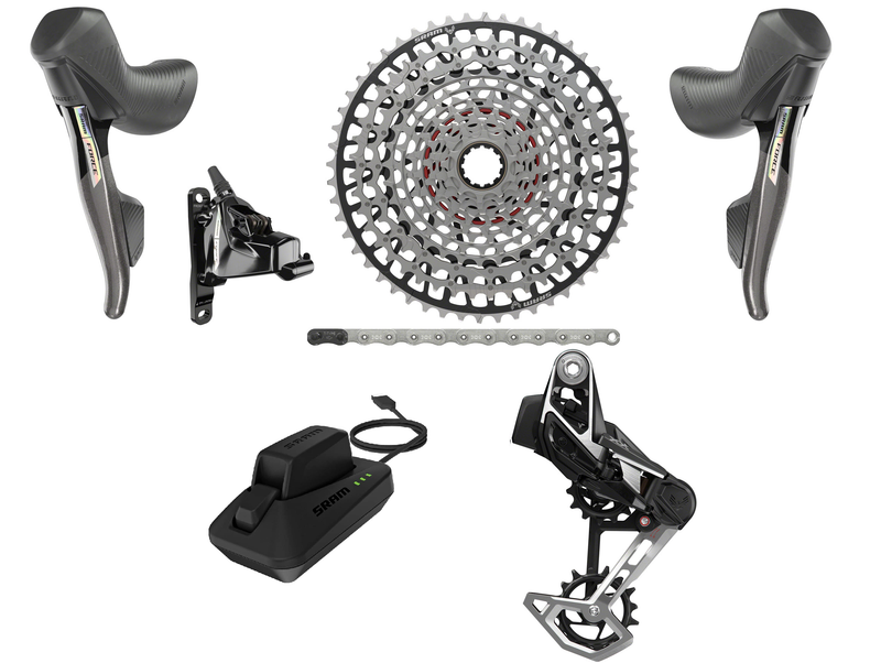 SRAM Force AXS X0 / XX Mullet Transmission T-Type Groupset - Force eTap HRD D2 Shifters, T-Type Rear Derailleur Chain, Cassette, Battery/Charger