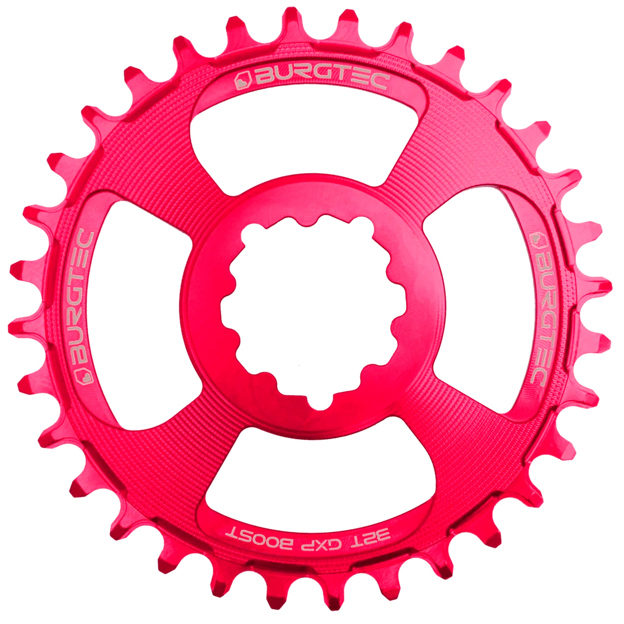 Burgtec GXP Boost 3mm Thick Thin Chainring 30T - Toxic Pink