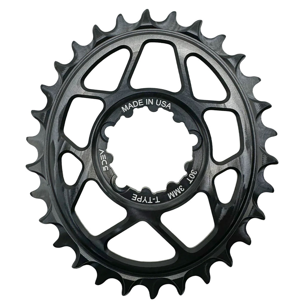 5Dev T-Type Oval 3-Bolt Chainring 3mm Offset 32T - Black