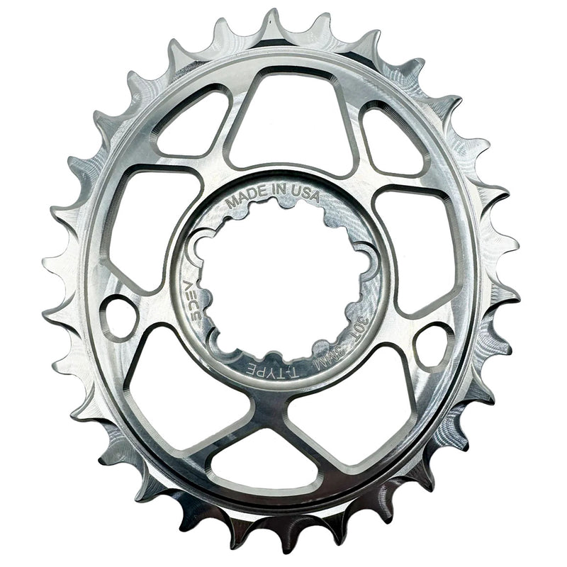 5Dev T-Type Oval 3-Bolt Chainring 3mm Offset 32T - Silver