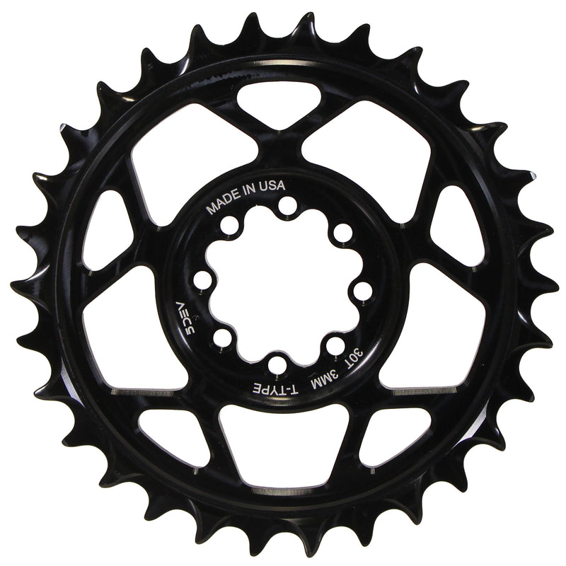 5Dev T-Type 8-Bolt Chainring 3mm Offset 30T - Black