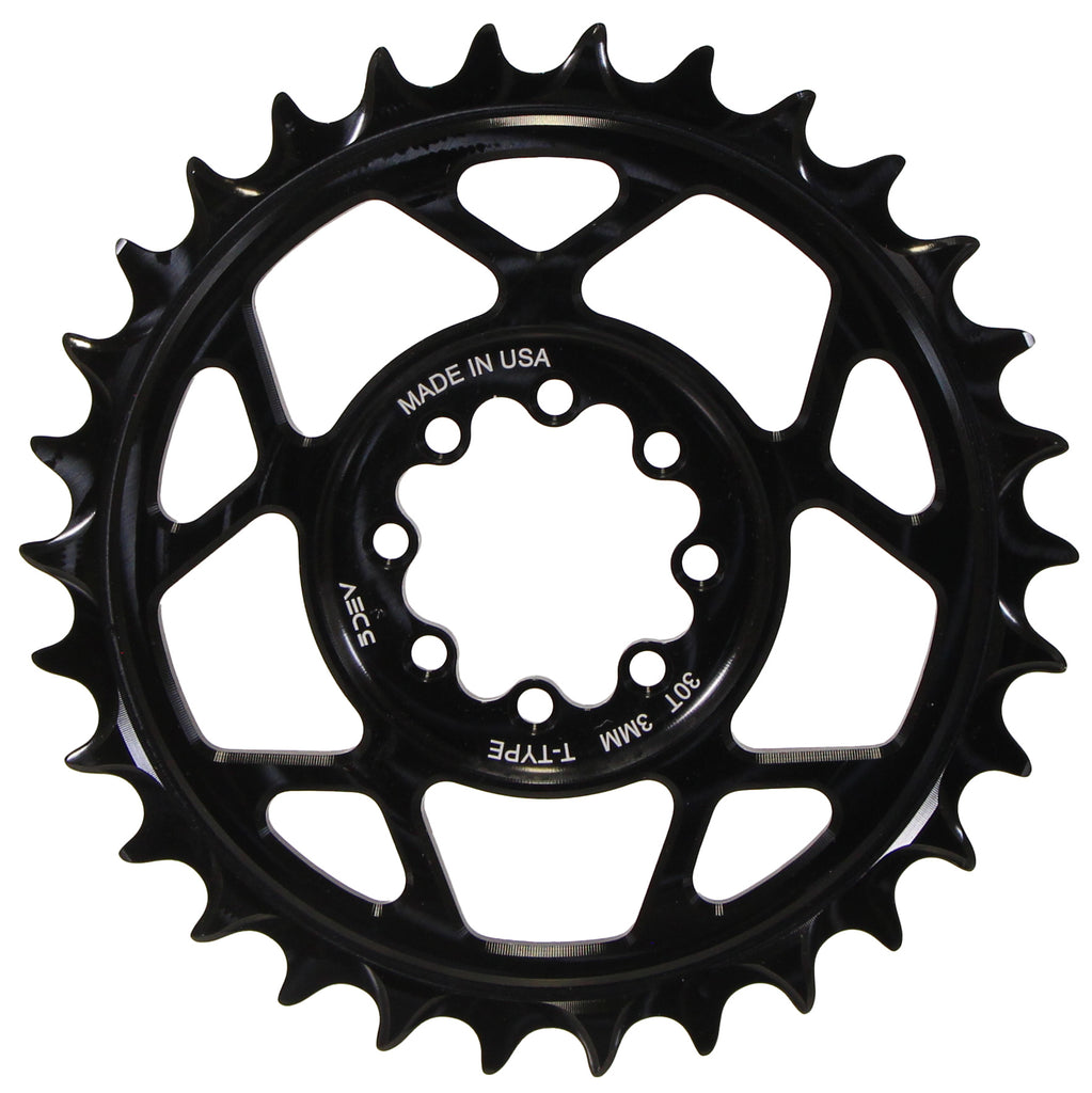 5Dev T-Type 8-Bolt Chainring 3mm Offset 34T - Black