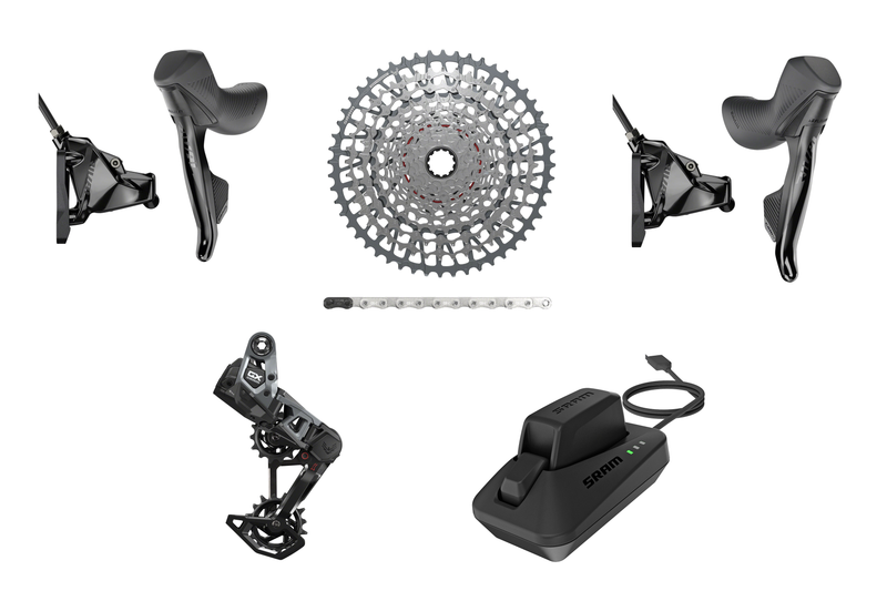 SRAM Rival AXS GX Mullet Transmission T-Type Groupset - Rival eTap HRD Shifters, T-Type Rear Derailleur Chain, Cassette, Battery/Charger