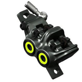 Magura MT7 Disc Brake Caliper - Front or Rear, Post Mount, 4-Piston, Gray/Yellow - Open Box, New