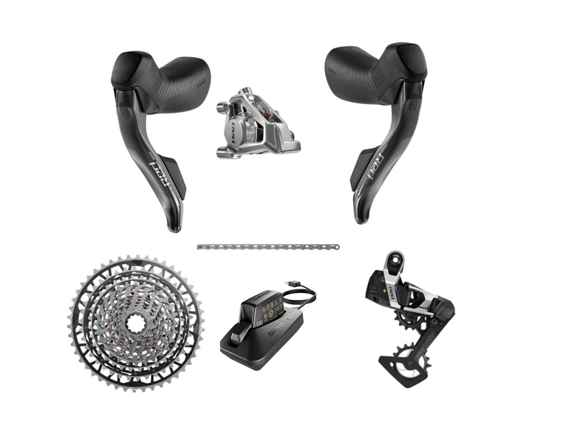 SRAM Red E1 XPLR 13-Speed eTap HRD AXS Groupset - Red HRD Shifters, Rear Derailleur, Battery/Charger, Chain & Cassette