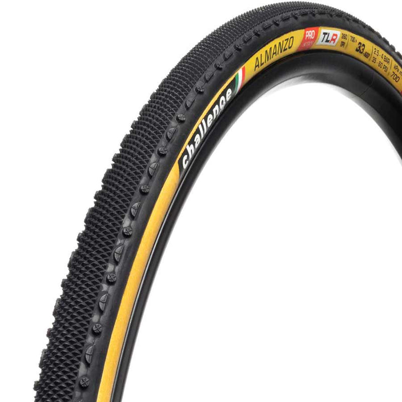 Challenge Almanzo Pro Tire - 700 x 33, Tubeless, Folding, Black/Tan, Handmade