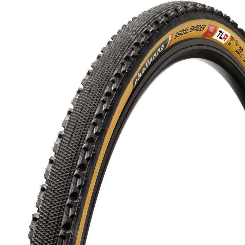 Challenge Gravel Grinder Pro Tire - 700 x 33, Tubeless, Folding, Black/Tan, Handmade