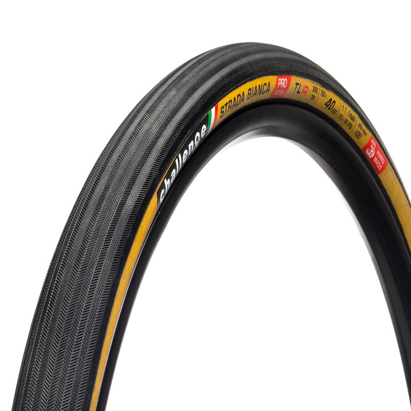 Challenge Strada Bianca Pro Tire - 700 x 40, Tubeless, Folding, Black/Tan, Handmade