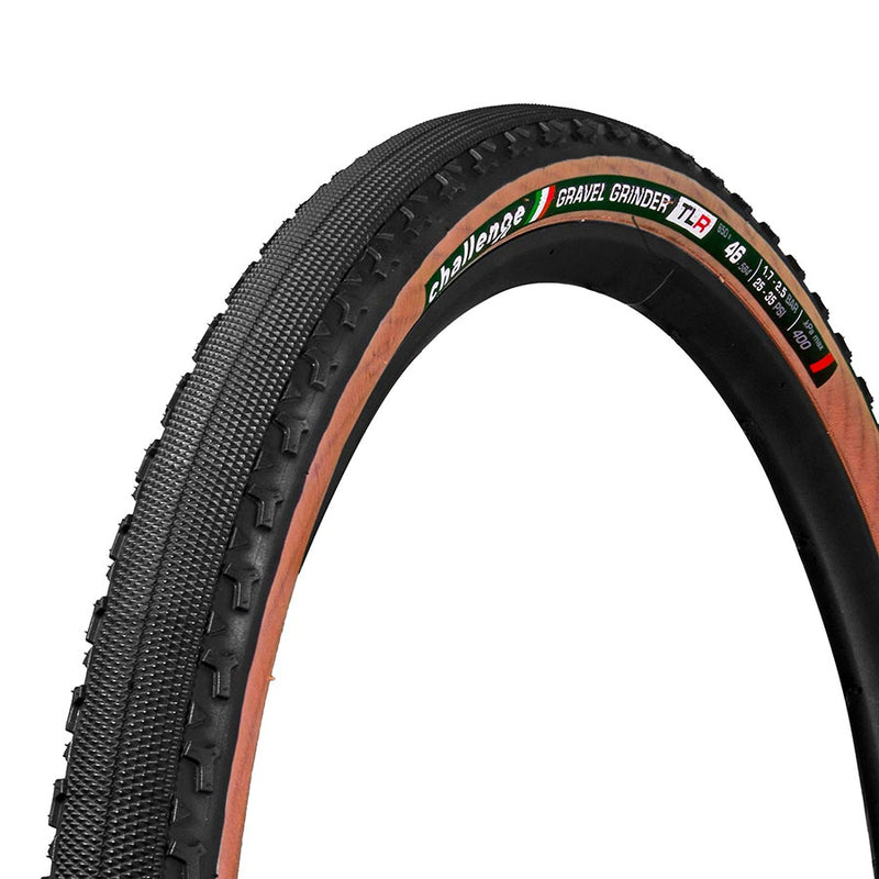 Challenge Gravel Grinder Race Tire - 650b x 46, Tubeless, Black/Brown, Handmade