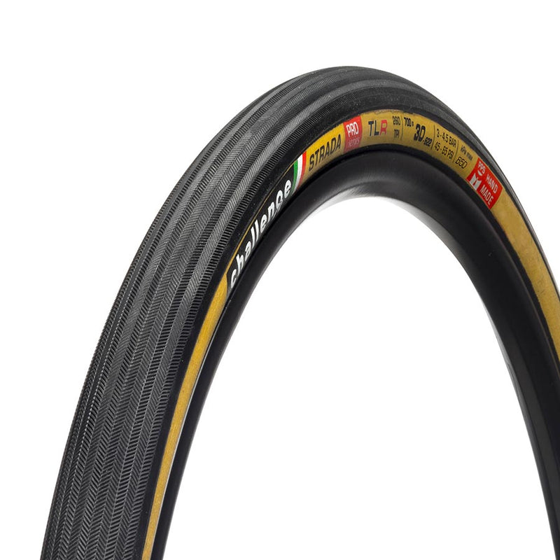 Challenge Strada Pro Tire - 700 x 30, Tubeless, Folding, Black/Tan, Handmade