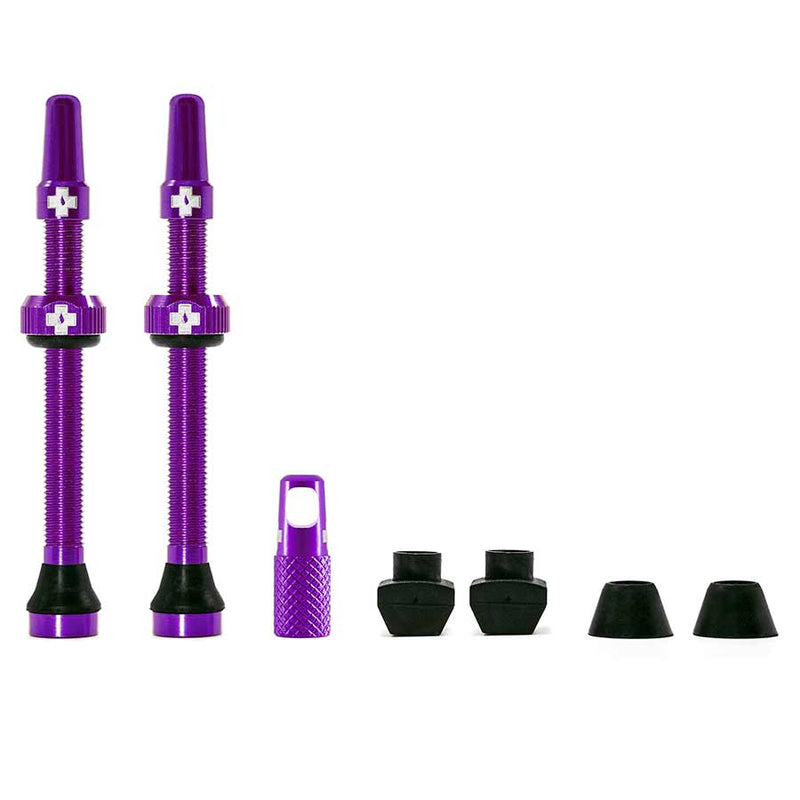 Muc-Off Tubeless Valve Kit: Purple, fits Road and Mountain, 60mm, Pair