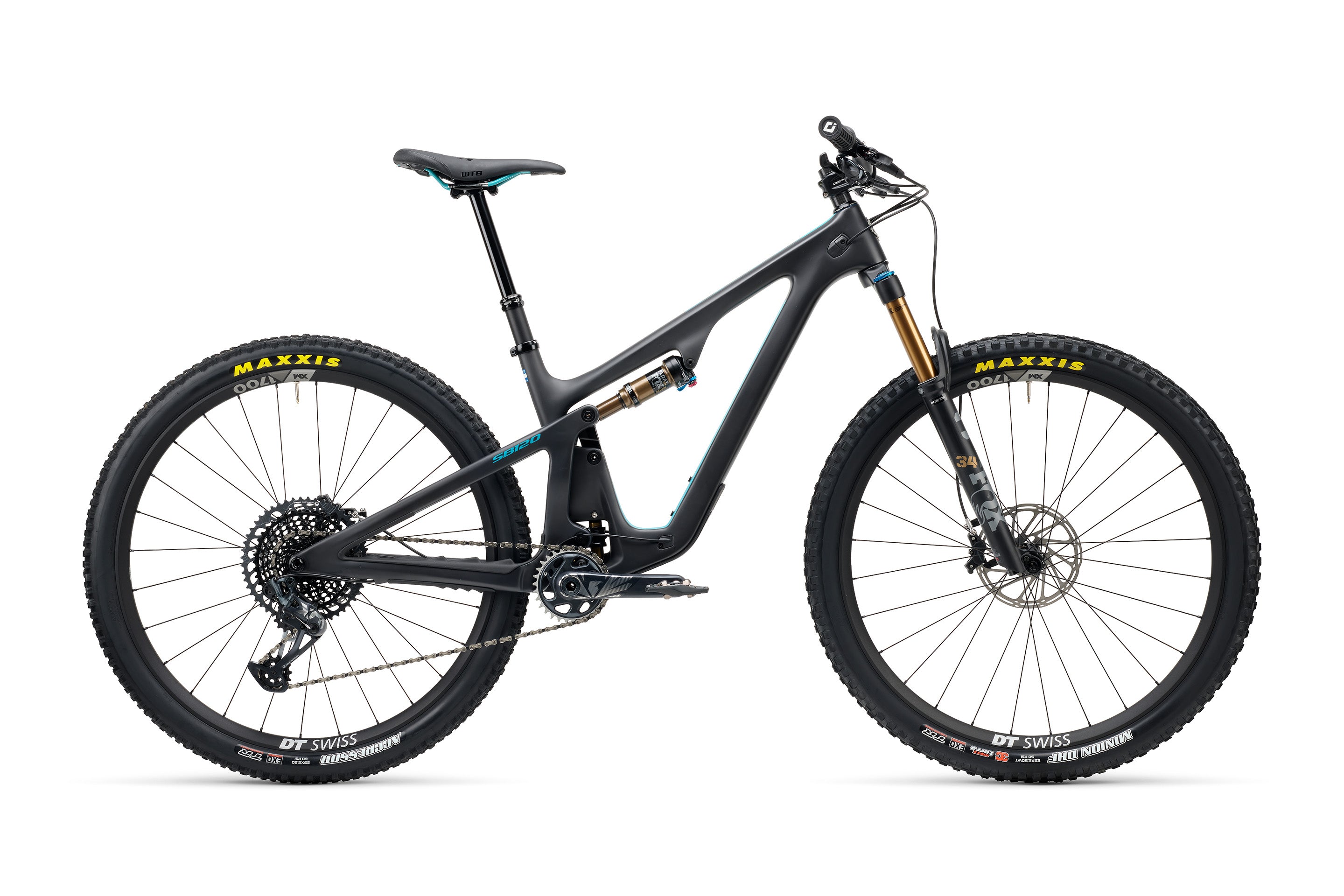 2023 Yeti SB120 Turq Series 29" Complete Mountain Bike - T1 Build, Large Raw Carbon