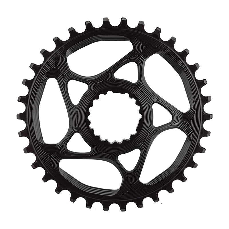 absoluteBLACK Round Narrow-Wide Direct Mount Chainring - 34t, Cannondale Hollowgram Direct Mount, 4mm Offset, Black