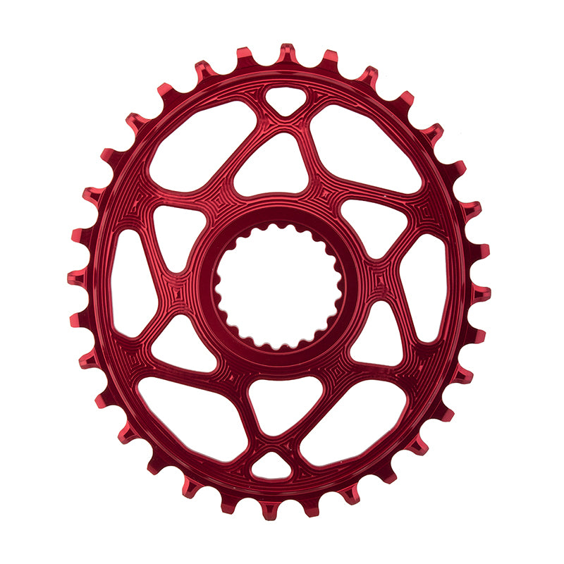 absoluteBLACK Oval Direct Mount Chainring - 30t, Shimano Direct Mount, 3mm Offset, Requires Hyperglide+ Chain, Red