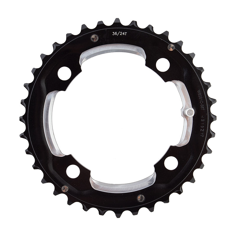 Full Speed Ahead MTB Pro Double Chainring - 36t, 104 BCD, 4-Bolt, Aluminum, D10, Black