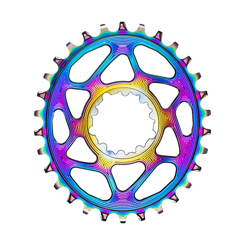 absoluteBLACK Oval Narrow-Wide Direct Mount Chainring - 36t, SRAM 3-Bolt Direct Mount, 3mm Offset, PVD Rainbow