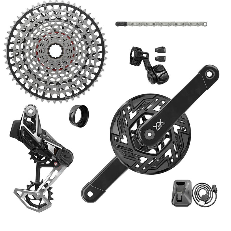 SRAM XX T-Type Eagle 165mm E-MTB Bosch Transmission AXS Groupset - 36T, Derailleur, Shifter, 10-52t Cassette, Clip-On Guard