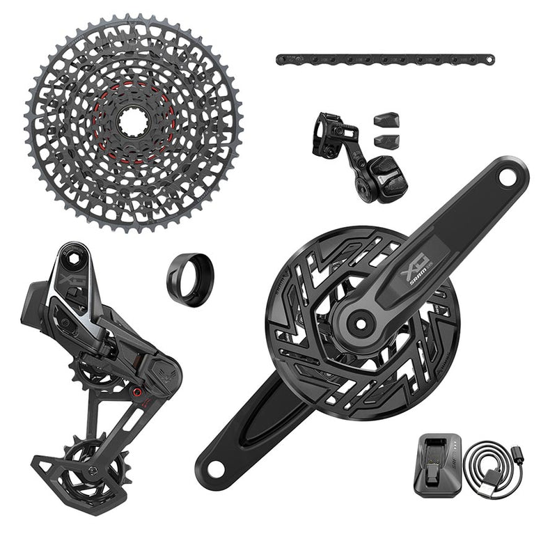 SRAM X0 T-Type Eagle 160mm E-MTB Bosch Transmission AXS Groupset - 36T, Derailleur, Shifter, 10-52t Cassette, Clip-On Guard