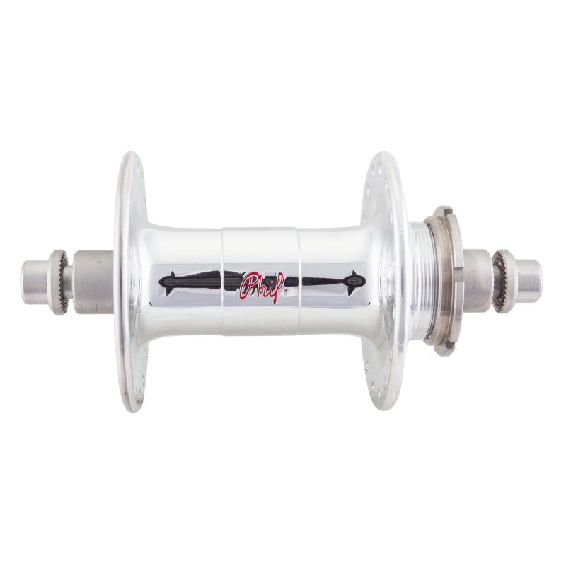 Phil Wood High Flange Rear Hub - Threaded x 120mm, Rim Brake, Threaded, Polished Silver, 32H