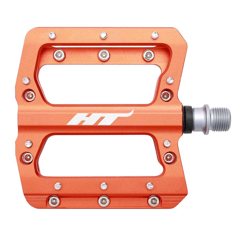 HT Components AN14A Nano Platform Pedals Body: Aluminum Spindle: Cr-Mo 9/16 Orange Pair