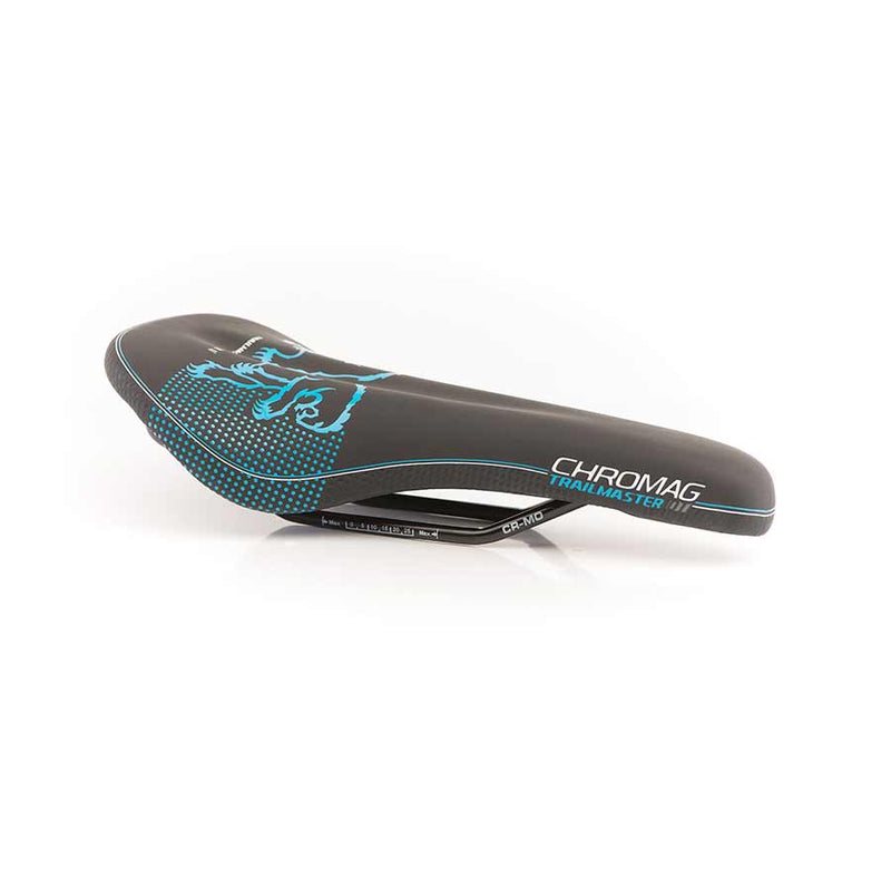 Chromag Trailmaster DT Saddle - Chromoly, Black/Cyan