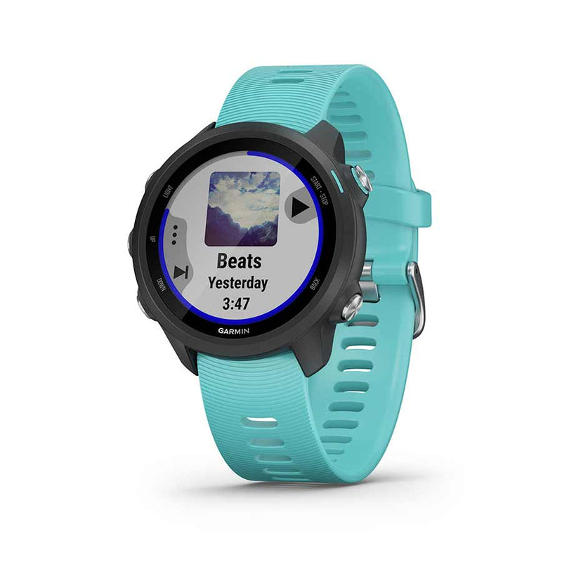 Garmin Forerunner 245 Music Wi-Fi GPS Running Watch: Black/Aqua