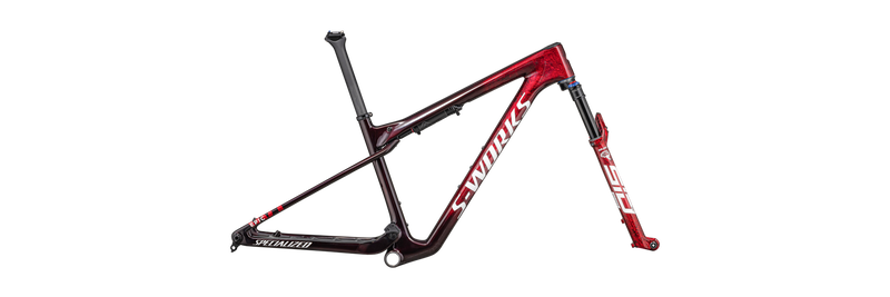 2023 Specialized S-Works Epic World Cup 29" Mountain Frameset - X-Small, GLOSS RED TINT / FLAKE SILVER GRANITE / METALLIC WHITE SILVER