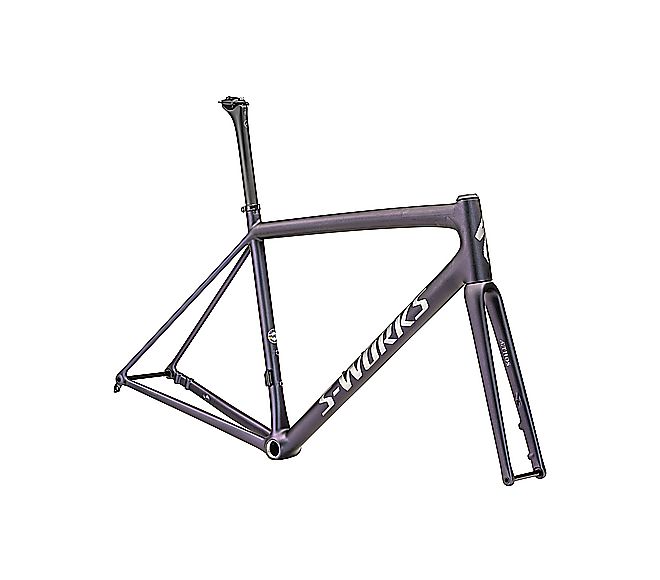 2023 Specialized AETHOS S-Works FRAMESET - 56cm, SATINVIOLET GHOST PEARL OVER CARBON / BRUSHED CHROME