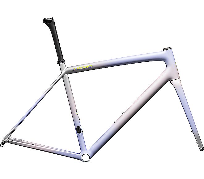 2024 Specialized AETHOS S-Works FRAMESET - 54cm, SATIN CLAY - POWDER INDIGO - SILVER DUST - RADIAL FADE / LAPIS EDGE FADE / HYPER LAPIS