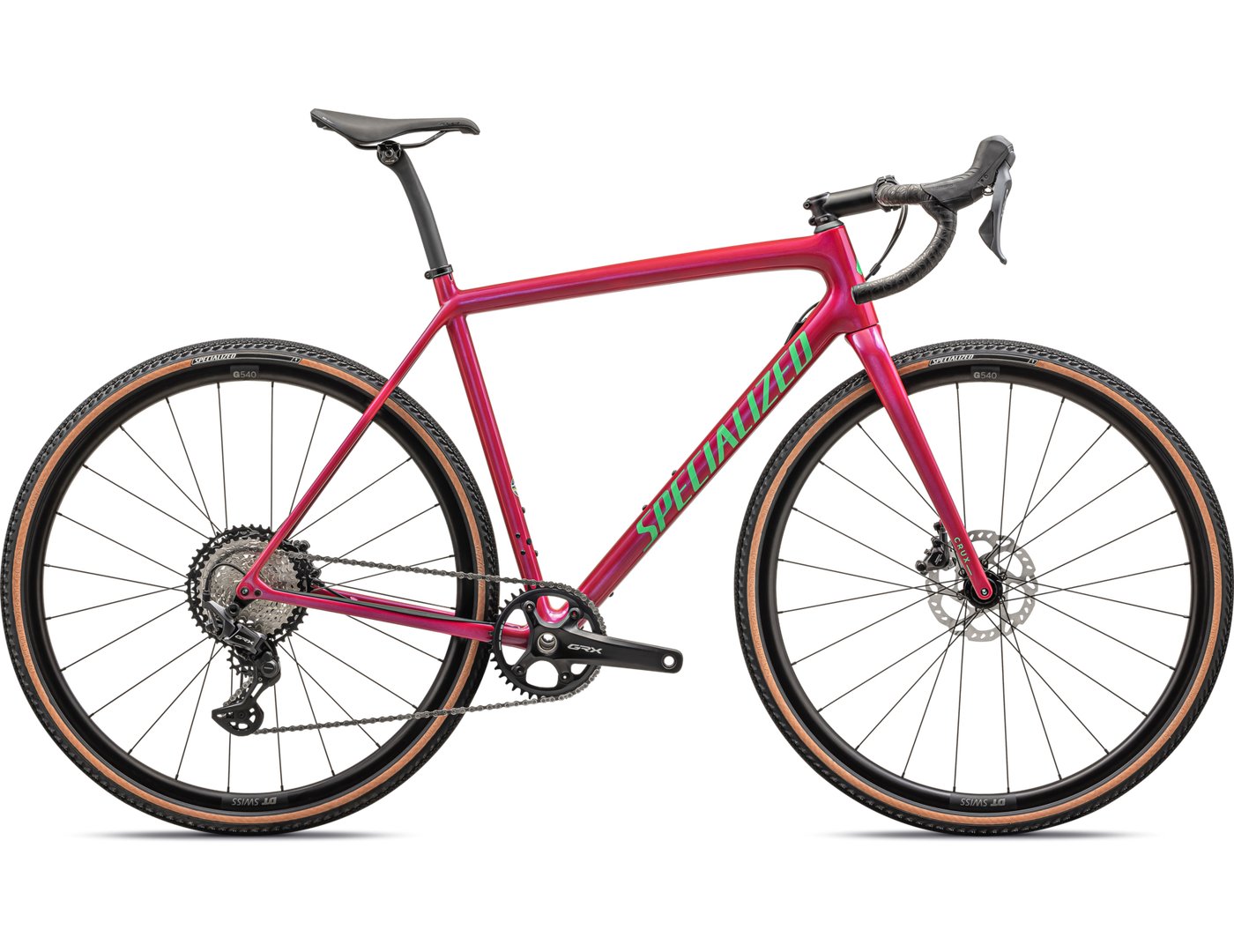 2024 Specialized CRUX COMP Carbon Gravel BIKE - 52cm, GLOSS VIVID PINK/ELECTRIC GREEN