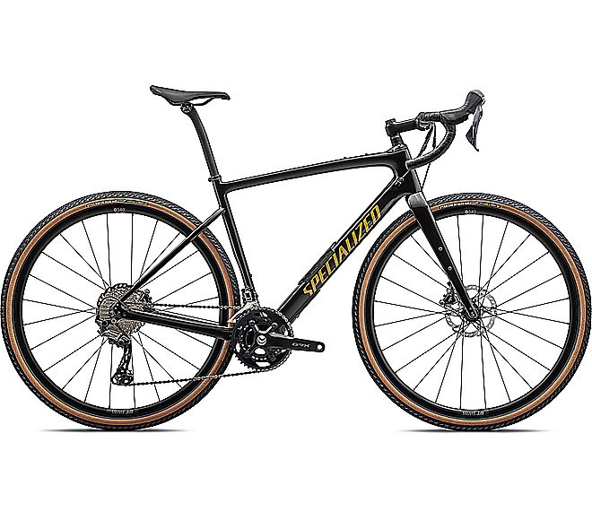 2023 Specialized DIVERGE COMP CARBON BIKE - 58cm, GLOSS OBSIDIAN/HARVEST GOLD METALLIC