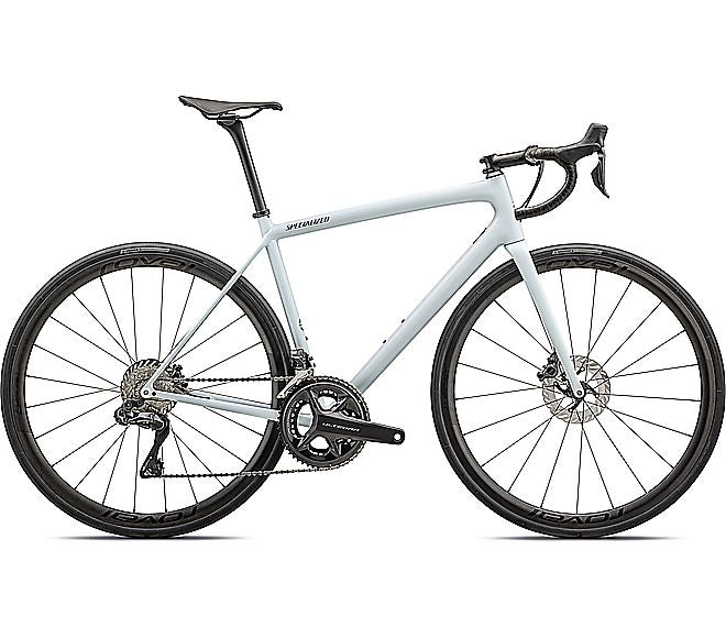 2024 Specialized AETHOS PRO UDI2 BIKE - 54cm, GLOSS MORNING MIST / LAPIS RADIAL FADE / FOG TINT EDGE FADE / SMOKE