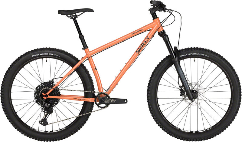 Surly Karate Monkey Front Suspension Bike - 27.5", Steel, Peach Salmon Sundae, Large