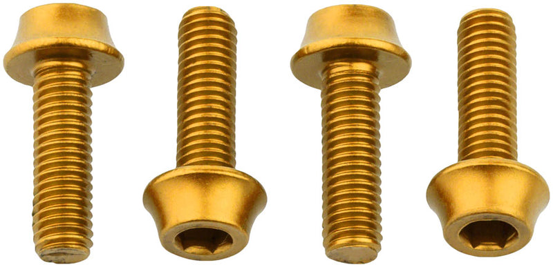 Wolf Tooth Water Bottle Cage Bolts - Set/4 Aluminum Gold