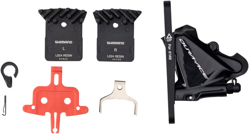 Shimano Dura Ace BR-R9170 Front Flat-Mount Disc Brake Caliper Resin Pads Fins Adaptor 140/160mm Rotor