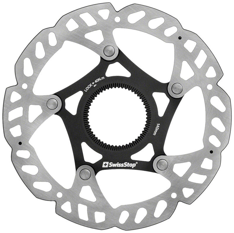 SwissStop Catalyst Pro Disc Rotor - 140mm CenterLock Silver/Black