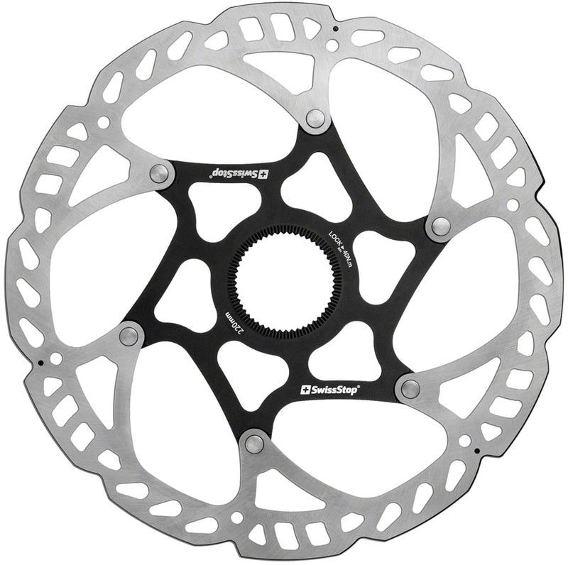 SwissStop Catalyst Pro Disc Rotor - 220mm CenterLock Silver/Black