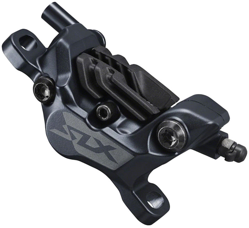 Shimano SLX BR-M7120 4-Piston Post-Mount Disc Brake Caliper, Metal Pads with Fins, Black