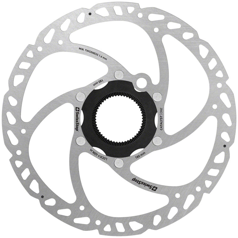 SwissStop Catalyst One Disc Rotor - 180mm CenterLock Silver