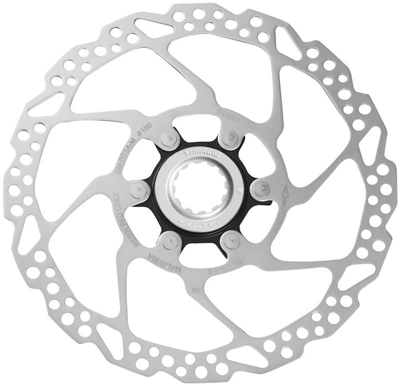 Shimano Deore SM-RT54-M Disc Brake Rotor - 180mm Center Lock For Resin Pads Only External Lockring Silver