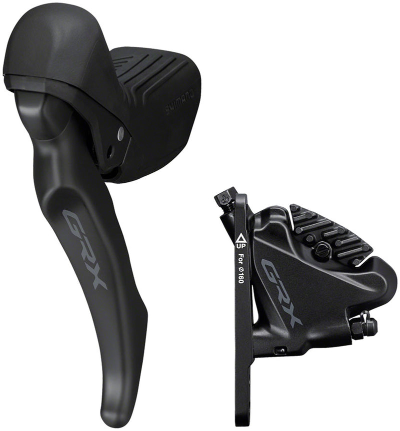 Shimano GRX BL-RX610 Brake Lever with BR-RX400 Hydraulic Disc Brake Caliper - Left/Front, Flat Mount Caliper, Black