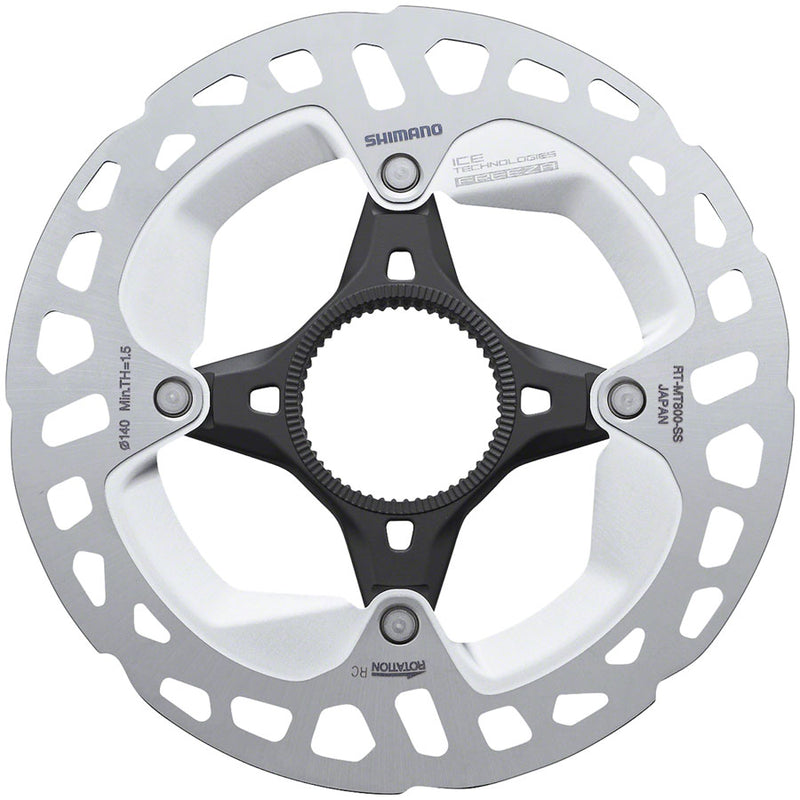 Shimano RT-MT800-SS Disc Rotor - 140mm, Center-Lock, Silver/Black